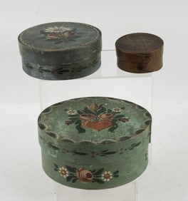 Miniature and Two Paint Decorated Pantry Boxes