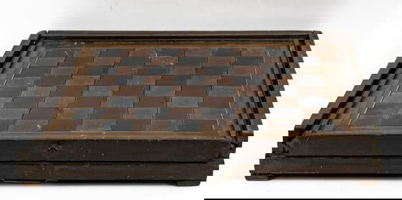 Inlaid Wood Double-Sided Slide Top Gameboard