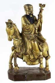 Carved Chinese Scholar and Horse