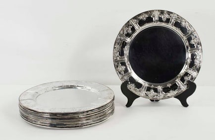 Set of Twelve Silverplate Chargers