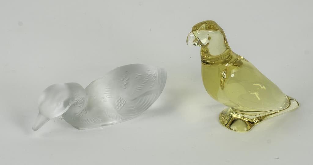 Signed Baccarat Crystal Parrot & Duck (1 of 7)