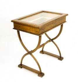Italian Inlaid Satinwood Vitrine Table