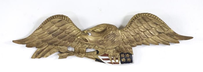 American Bellamy Style Carved Wooden Eagle