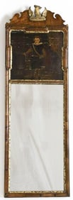 Trumeau Mirror with Carved Eagle & Portrait