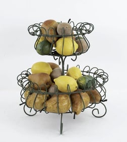 32 Pcs. Stone Fruit in Two-Tier Wire Stand