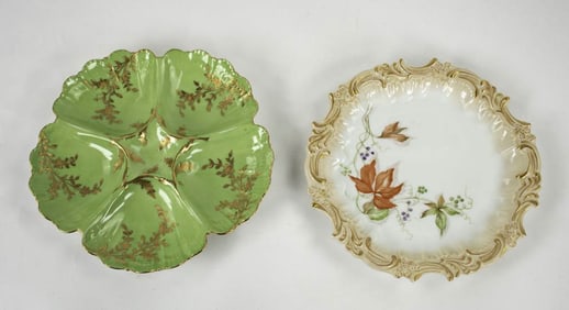 T & V Limoges Oyster & Souvenir Plates