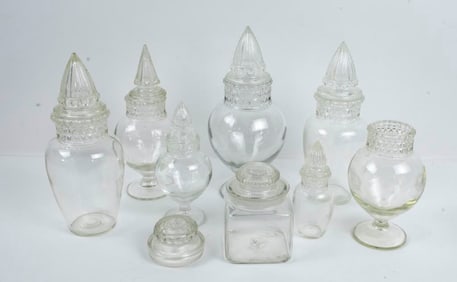 8 Country Store Glass Apothecary / Candy Jars