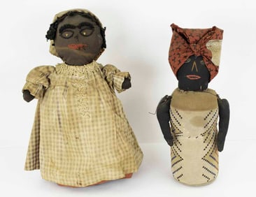 Folk Art Black Americana "Mammy" Bottle Dolls