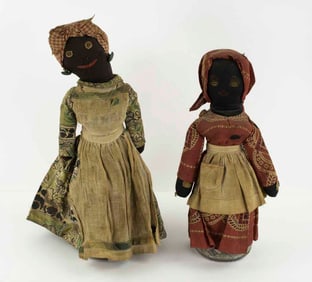 Folk Art Black Americana "Mammy" Bottle Dolls