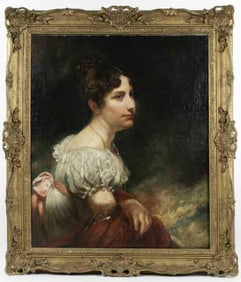 Early 19th C. Portrait of Woman in Gilt Frame