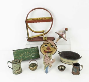 Painted Tin Children's Toys: Noise Maker & Other