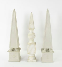 Cast Iron Spire & Pr. Ceramic Obelisks