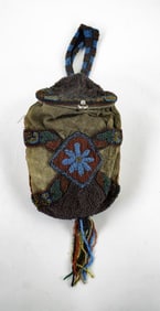 Native American Beaded Hide Pouch or Bag