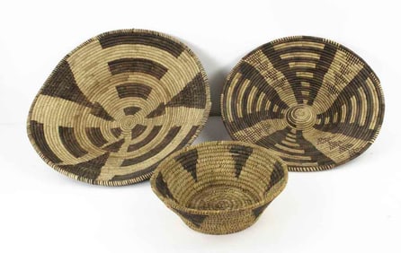 Tohono O'odham & African Coiled Basket Bowls