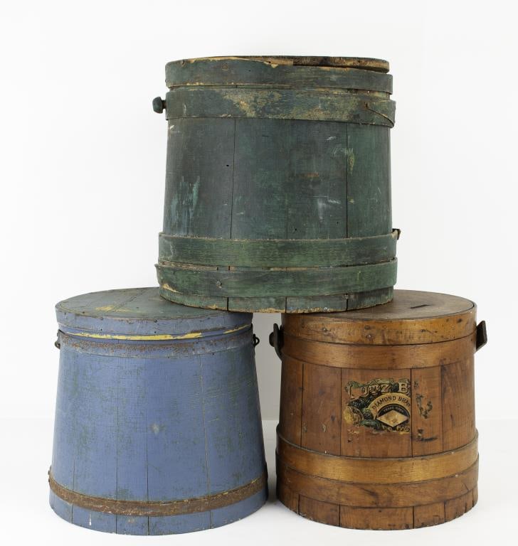 Three 19th C. Country Buckets / Firkins (1 of 14)