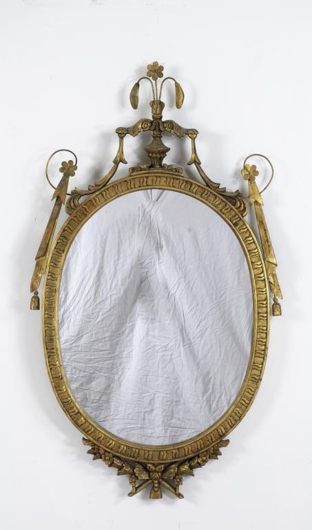 Adam Style Gilt Wood & Metal Mirror (1 of 4)