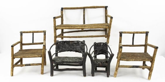 Handmade Miniature Folk Twig Furniture Sets
