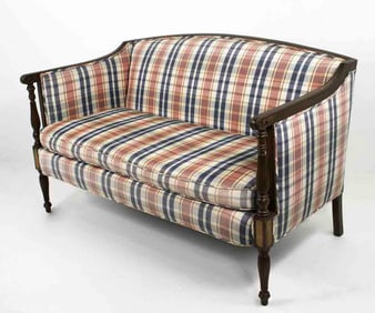 Sheraton Style Upholstered Settee