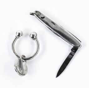 Tiffany Sterling Silver Key Ring & Pocket Knife