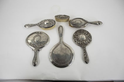 Six Sterling Silver Dresser Items