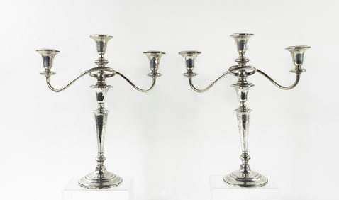 Pair of Sterling Weighted Candelabra
