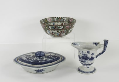 Chinese Rose Medallion, Blue & White Porcelain