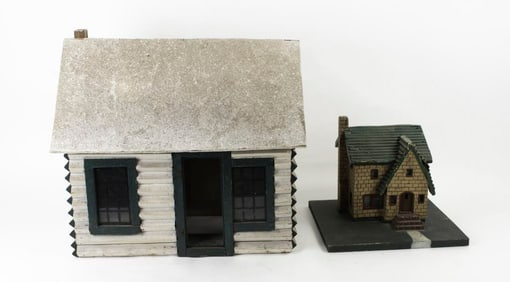 Two Folk Art Model Houses