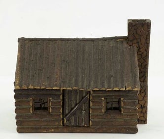 Lighted Folk Art Log Cabin