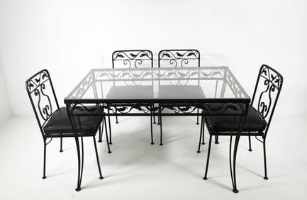Painted Iron Patio / Garden Table & Chairs
