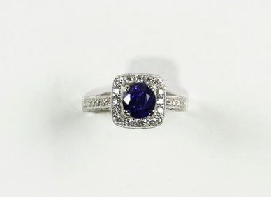 18kt, Unheated Burmese Sapphire & Diamond Ring