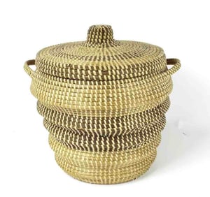 Large Charleston Sweetgrass Lidded Basket