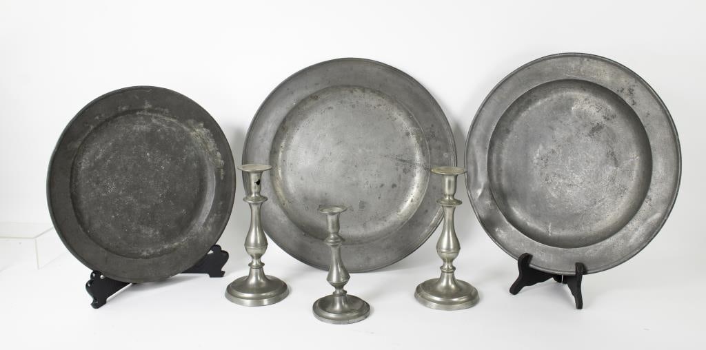 3 Pewter Chargers & Cincinnati Candlesticks (1 of 15)