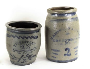 2 Pcs. Greensboro, Pennsylvania, Stoneware