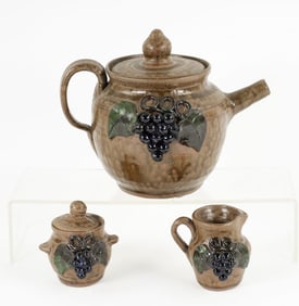 Mildred Meaders Grape Decorated Tea Set