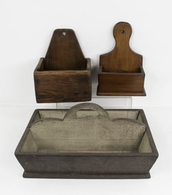 Country Wood Wall Boxes and Utensil Carrier