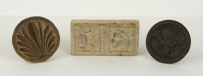Three Carved Wood Butter Prints / Stamps