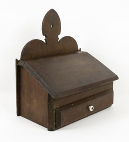 19th C. Walnut Hanging Candle Box