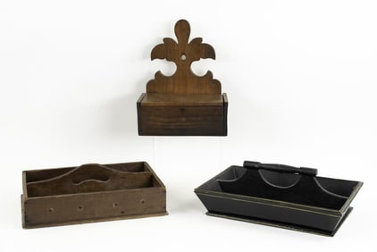 Country Wood Wall Box and Utensil Carriers