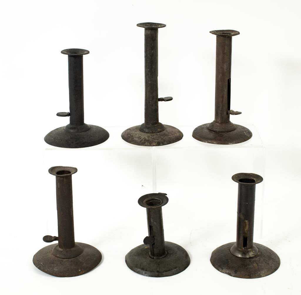 Six Assorted Hogscraper Candlesticks (1 of 7)