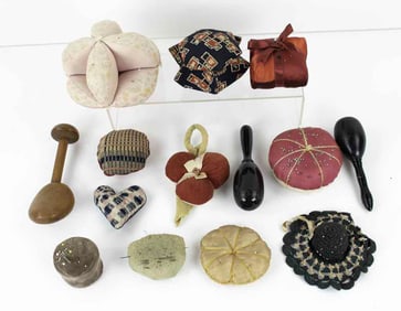 Handmade Pin Cushions, 3 Wood Darners