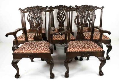 Set of 8 Chippendale Style Dining Chairs