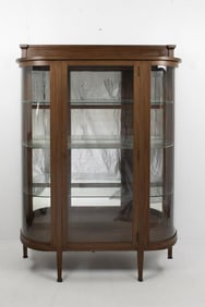Mahogany Curved Glass Cabinet