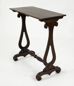 Mahogany Trestle Base Console Table