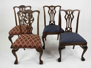 Two Pairs of Chippendale Style Side Chairs