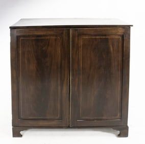 19th C. Mahogany Banded & Inlaid Cabinet