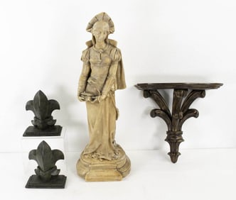St. Philomena Statue, Wall Bracket, Bookends