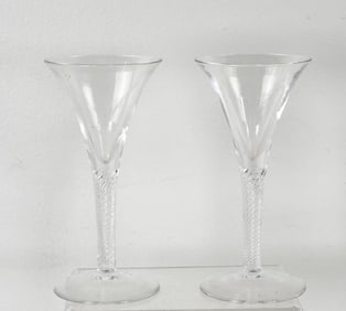 Pr. Blenko Royal Leerdam Air-Twist Wine Glasses
