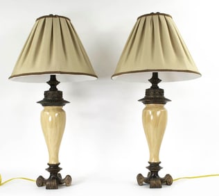 Pr. Baluster Form Contemporary Lamps