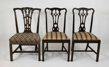 Three Chippendale Style Side Chairs
