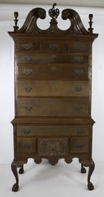 Carved Mahogany Chippendale Style Highboy